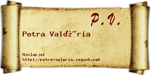 Petra Valéria névjegykártya